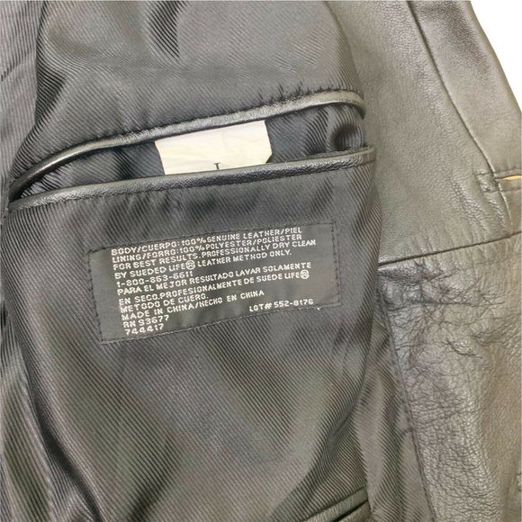 J. Ferrar Men’s black genuine Blazer Leather Jacket Coat  Size L super soft - Picture 9 of 9